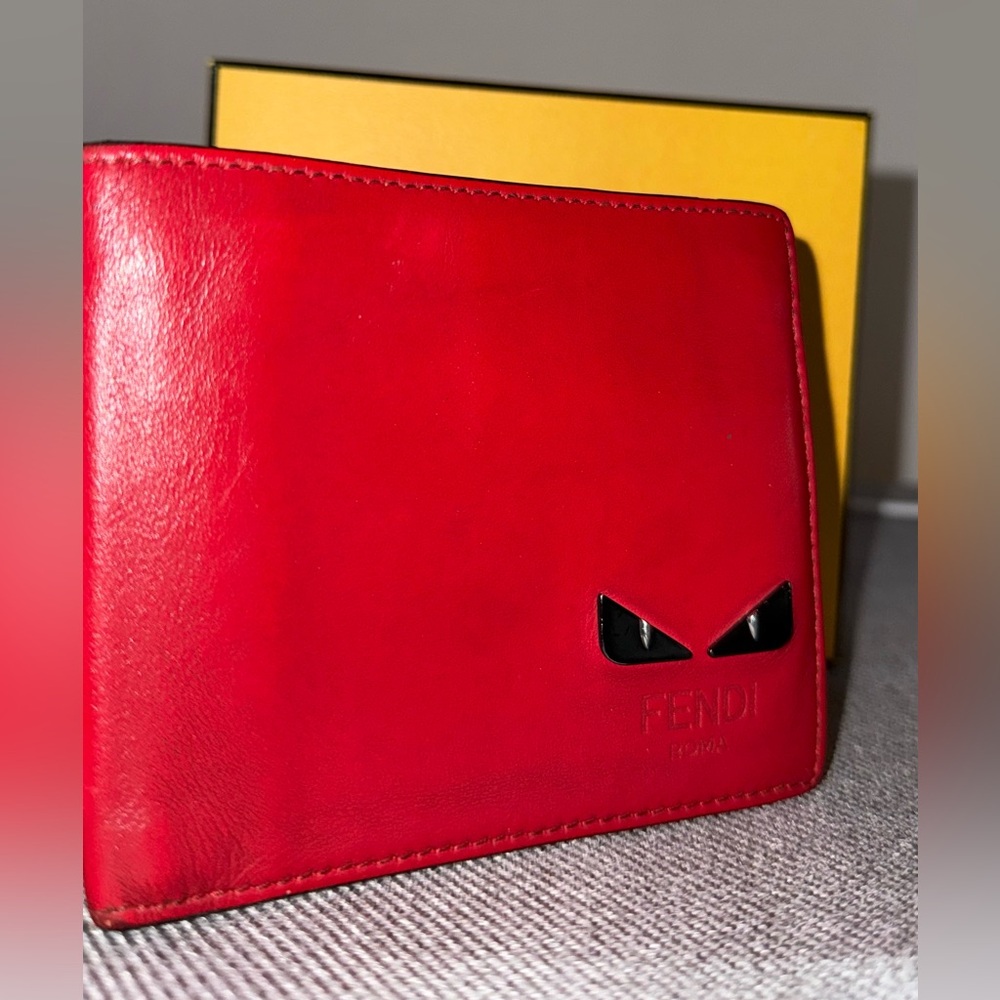 Fendi Roma Monster Eyes Leather Wallet | Made in Italy | With Box